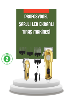 Güçlü Motorlu LCD Ekranlı Şarjlı Tıraş ve Şekillendirme Makinesi