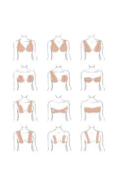 Toparlayıcı Göğüs Bandı Şekillendirici Ten Rengine Uygun Esnek Hassas Ciltlere Uygun