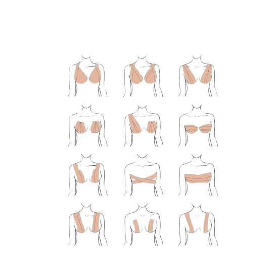 Toparlayıcı Göğüs Bandı Şekillendirici Ten Rengine Uygun Esnek Hassas Ciltlere Uygun
