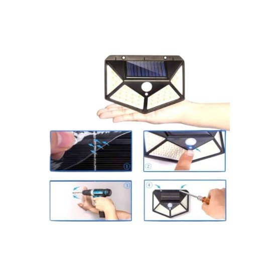 Bahçe Lambası Bahçe Aydınlatma Sensörlü Suya Dayanıklı 100 Led