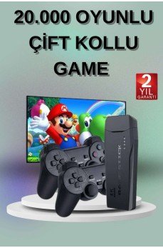 2 Kollu Kablosuz 2.4G Retro Oyunlar 4k Game Stick 3500 Oyun Atari