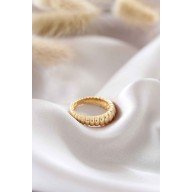 Altın Renk Ayarlamalı Burgu Kadın Yüzük