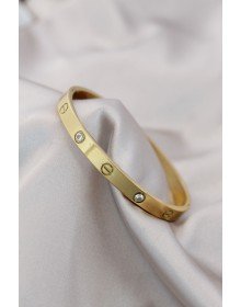 316L Çelik Gold Renk Zirkon Taşlı Bileklik