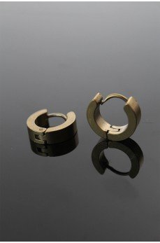 316L Çelik Gold Renk Halka Model Çift Küpe