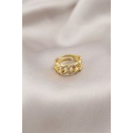Gold Renk Metal Zincir Model Taşlı Kadın Yüzük Gold Renk Metal Zincir Model Taşlı Kadın Yüzük