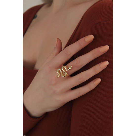 Ayarlanabilir Gold Renk Yılan Yüzük Ayarlanabilir Gold Renk Yılan Yüzük