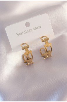 Çelik Gold Renk Tifanny Zincir Model Kadın Küpe