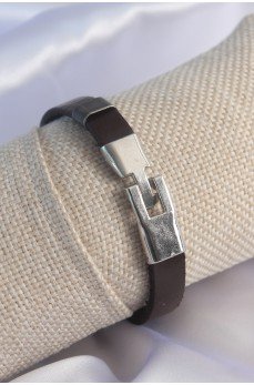 Kahverengi Deri Model Gümüş Renk Çapa Figür Erkek Bileklik Kahverengi Deri Model Gümüş Renk Çapa Figür Erkek Bileklik