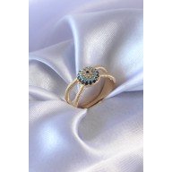 Gold Renk Nazar Boncuk Model Kadın Yüzük Gold Renk Nazar Boncuk Model Kadın Yüzük