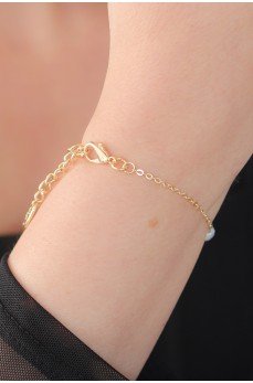 Gold Renk İnci Boncuk Model Kadın Bileklik Gold Renk İnci Boncuk Model Kadın Bileklik