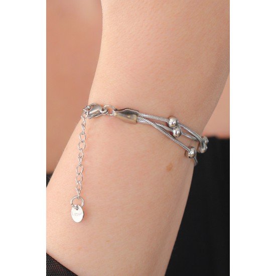 316L Çelik Gümüş Renk Minimal Top Figür Kadın Bileklik 316L Çelik Gümüş Renk Minimal Top Figür Kadın Bileklik