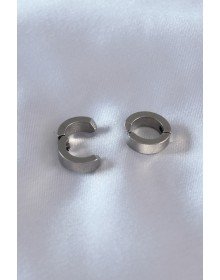 316L Çelik Gümüş Renk Sıkıştırmalı Erkek Küpe