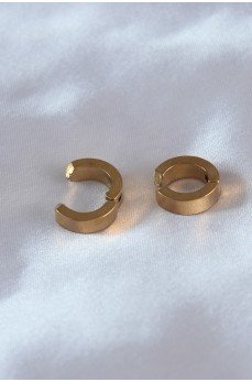 316L Çelik Gold Renk Sıkıştırmalı Erkek Küpe