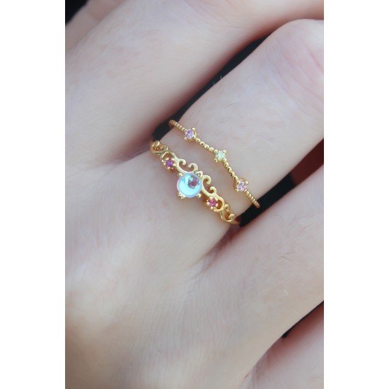 Gold Renk Zirkon Taşlı Taç Model Kadın Yüzük Gold Renk Zirkon Taşlı Taç Model Kadın Yüzük