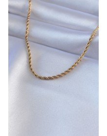 316L Çelik Gold Renk Burgu Model 45 cm Kadın Kolye