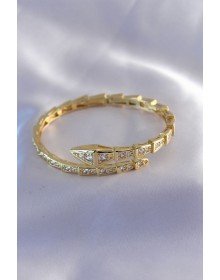 VIP Seri Yılan Model Gold Renk Kadın Kelepçe Bileklik