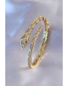 VIP Seri Yılan Model Gold Renk Kadın Kelepçe Bileklik