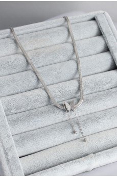 316L Çelik Gümüş Renk İtalyan Zincir Model Simli Kelebek Figür Kadın Kolye