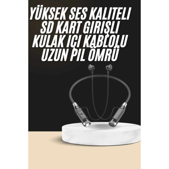 Boyun Bantlı SD Kart Girişli Yüksek Perfomanslı Bluetooth Kulaklık