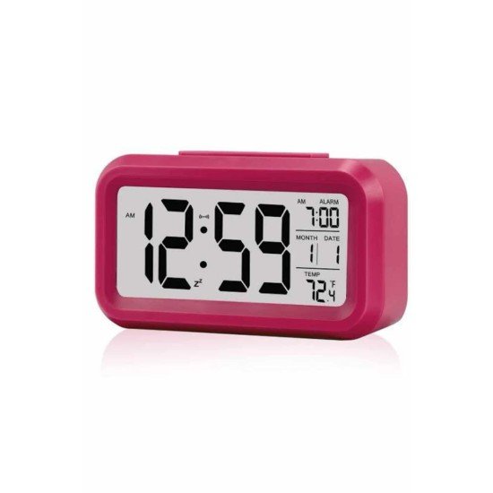 Işıklı Dereceli Masa Ofis Saati Alarmlı Termometre Takvim Çalar Saat Işıklı Dereceli Masa Ofis Saati Alarmlı Termometre Takvim Çalar Saat