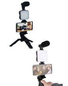 Video Making Kit Telefon Tutucu Vlog Video Mini Led Işıklı