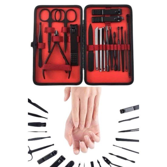 17 Parça Manikür Pedikür Seti El Ayak Bakım Seti Tırnak Makası Törpü 17 Parça Manikür Pedikür Seti El Ayak Bakım Seti Tırnak Makası Törpü