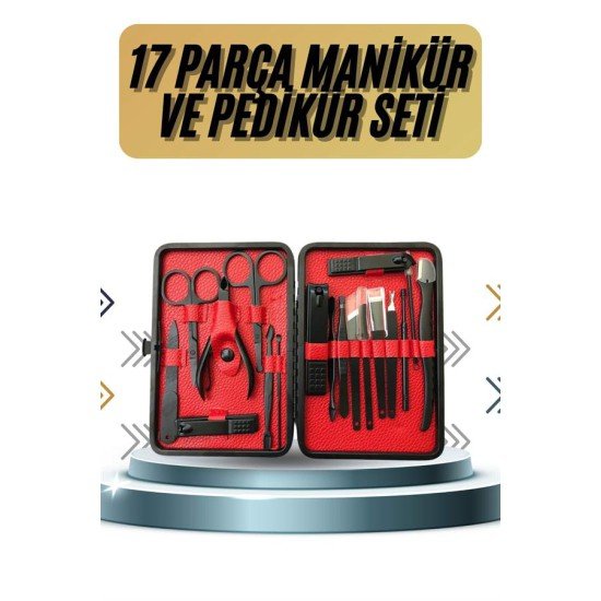 17 Parça Manikür Pedikür Seti El Ayak Bakım Seti Tırnak Makası Törpü 17 Parça Manikür Pedikür Seti El Ayak Bakım Seti Tırnak Makası Törpü