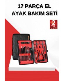 17 Parça Manikür Seti El ve Ayak Bakımı Törpü Cımbız Tırnak Temizleme