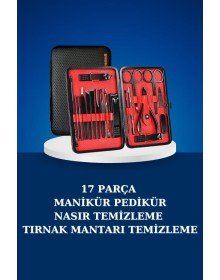 17 Parça Manikür Seti Taşınabilir Özel Çantalı El ve Ayak Bakımı Tırnak Batığı Temizleme
