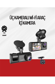 170° Geniş Açı Ön-Arka-İç Kamera Seti – Tam Kapsamlı Araç Güvenliği