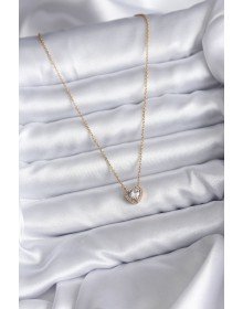 316L Çelik Zincir Gold Renk Charm Kadın Kolye