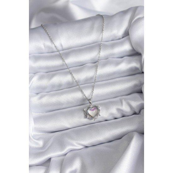 316L Çelik Zincir Gümüş Renk Kalp Model Kadın Kolye 316L Çelik Zincir Gümüş Renk Kalp Model Kadın Kolye