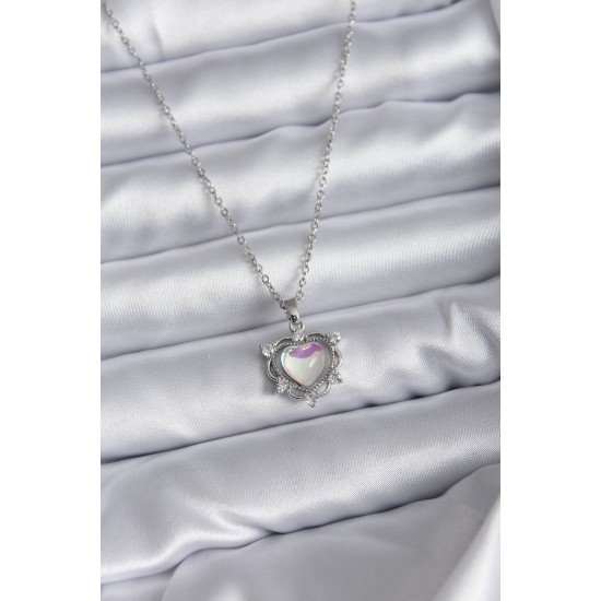 316L Çelik Zincir Gümüş Renk Kalp Model Kadın Kolye 316L Çelik Zincir Gümüş Renk Kalp Model Kadın Kolye