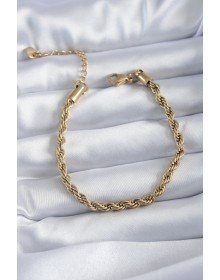 316L Çelik Gold Renk Burgu Model Kadın Bileklik