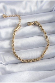 316L Çelik Gold Renk Burgu Model Kadın Bileklik