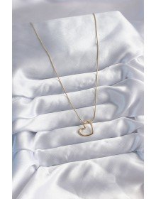 316L Çelik Zincir Gold Renk Kalp Model Kadın Kolye