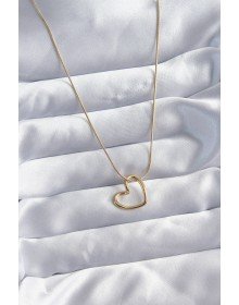 316L Çelik Zincir Gold Renk Kalp Model Kadın Kolye