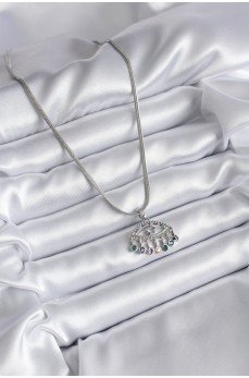 316L Çelik Gümüş Renk İtalyan Zincir Zirkon Taşlı Göz Figür Kadın Kolye