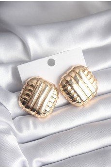 Pirinç Gold Renk İşleme Detay Kadın Küpe