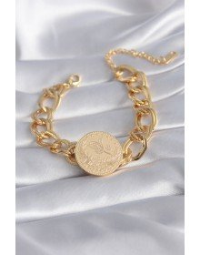 316L Çelik Gold Renk Reşat Altın Model Samanyolu Kadın Bileklik