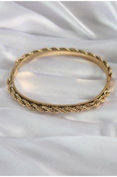 316L Çelik Gold Renk Burgu Zincir Model Kadın Kelepçe