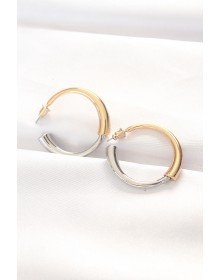 Pirinç Çift Renk Halka Küpe