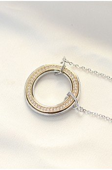 316L Çelik Zirkon Taşlı Çift Renkli Tifany Kolye 316L Çelik Zirkon Taşlı Çift Renkli Tifany Kolye