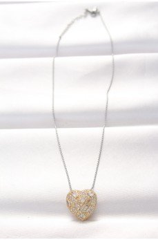 316L Çelik Çift Renk Zirkon Taşlı Kalp Kolye 316L Çelik Çift Renk Zirkon Taşlı Kalp Kolye