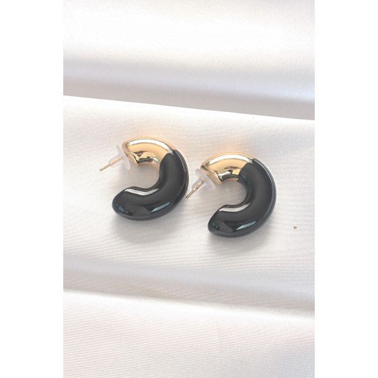 CCB Siyah Gold Çift Renk Küpe CCB Siyah Gold Çift Renk Küpe