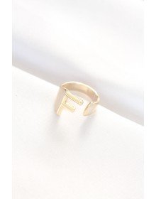 F Harfli Altın Renk Ayarlanabilir Yüzük