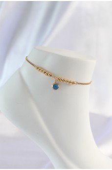 316L Çelik Gold Renk Minimal Nazar Boncuklu Halhal