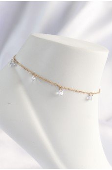 316L Çelik Gold Renk Zirkon Taşlı Halhal