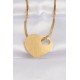 316L Çelik İtalyan Zincir Altın Renk Düz Plaka Kalp Kolye