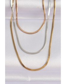 316L Çelik 3 Renkli İtalyan Zincir Çoklu Kolye